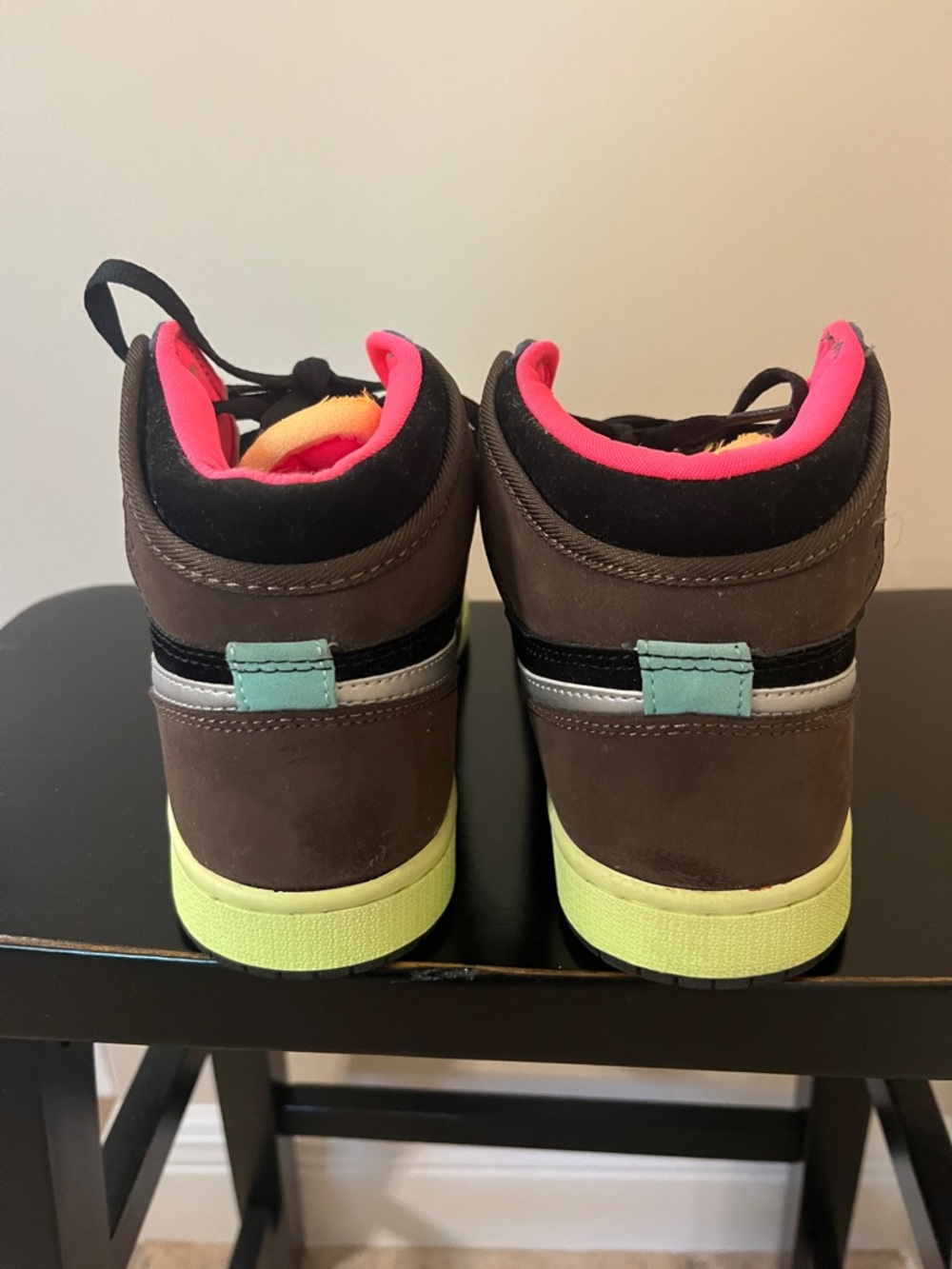 Multicolor Retro High OG with Teal, Navy & Neon Accents - Picture 3 of 8